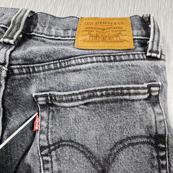 Levis Big E Womens Wedgie Straight Leg Jeans Size 24 Gray High Rise Button Fly - Picture 8 of 13